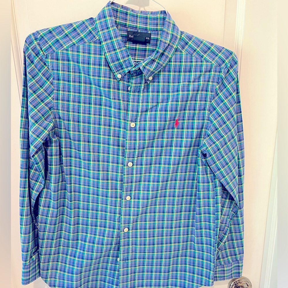 Youth Large (14-16) Ralph Lauren Striped Long Sleeve Button Down